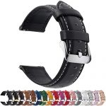 Quick Release Leather Watch Strap 22mm Black