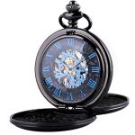 Mechanical Roman Numerals Dial Skeleton Pocket Watch