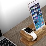 Hapurs Apple Watch Stand, iWatch Bamboo Wood Charging