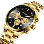 CRRJU Men's Multifunctional Chronograph Watch – Golden Black Elegance for Every Occasion! 🌟