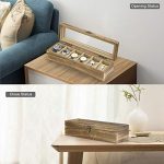 Watch Box Case Organizer Wood Box with Glass Top