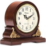 TXL Mantel Clock with Chimes 8.3" Silent Decorative Wood Desk