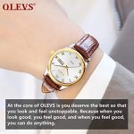 White Ladies Wrist Watch Brown Leather Waterproof