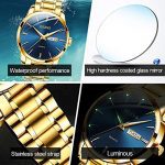 Timeless Elegance: Gold Stainless Steel Men's Watch with Blue Dial