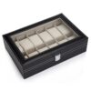 Readaeer 12 Slot Leather Watch Box Display Case Jewelry Organizer