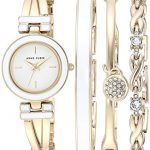 Bangle Watch and Swarovski Crystal Accented Bracelet Set