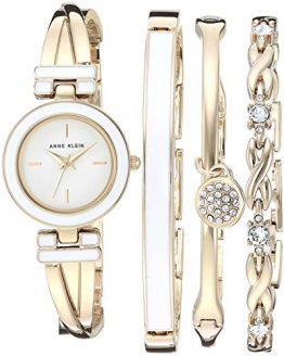 Bangle Watch and Swarovski Crystal Accented Bracelet Set