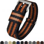 24mm Black, Orange - BARTON Jetson NATO Style Watch Strap
