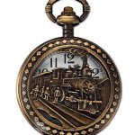 Train Copper Dangle Pendant Quartz Pocket Watch