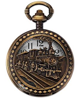 Train Copper Dangle Pendant Quartz Pocket Watch