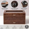 Slot Watch Box with Drawer Brown Leather