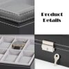Watch Box Organizer Watch Holder for Men, Glass Top