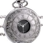 Quartz Pocket Watch with Roman Numerals Scale and Chain Belt