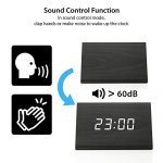 OCT17 Wooden Wood Clock , 2020 New Version LED Alarm
