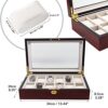 Luxury Cherry Wood Watch Box - Secure 12 Watch Display Case with Glass Top, Ideal Gift for Watch Enthusiasts