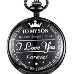 Pocket Watch with Chain Vintage Quartz Roman Numerals Personalized Pattern