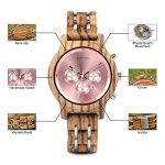 Wooden Watches Luxury Wood Metal Strap Chronograph BOBO BIRD