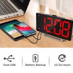 9" Digital Alarm Clock with Large LED Display