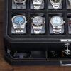 12 Slot Leather Watch Box with Valet Drawer