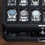 12 Slot Leather Watch Box with Valet Drawer