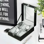 Leather Case Watch Box Wooden Storage Organizer