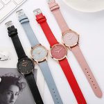 Thin Dial Wrist Watch with Leather Band