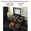 Commander Dresser Valet: Premium Men's Watch Box and Jewelry Organizer with Smartphone Charging Station