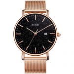 BUREI Men's Fashion Minimalist Wrist Watch Analog Date