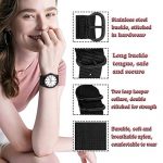 Black Nylon Perlon Watch Band - 22mm NATO Style for Stylish and Sporty Timekeeping