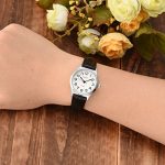 Top Plaza Womens Leather Watch,Fashion Casual Silver Watches