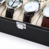 Readaeer 10 Slot Leather Watch Box Display Case