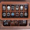 12 Slot Leather Watch Box with Valet Drawer