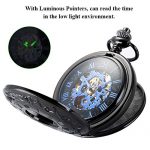 ManChDa Mechanical Roman Numerals Dial Skeleton Pocket Watches