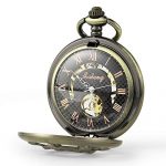 SEWOR Retro Delicate Gear Type Pocket Watch with Two Chains Leather
