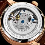 Stührling Original Rose Gold Watch for Men Skeleton Watch
