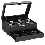 BEWISHOME Watch Box Organizer with Valet Drawer