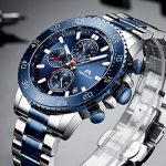 Mens Chronograph Business Watch - Stylish Stainless Steel Waterproof Timepiece with Auto Date Function