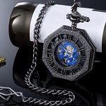 Mudder Vintage Mechanical Hand-Wind Skeleton Pocket Watch