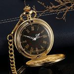 Timeless Elegance: Hicarer Vintage Pocket Watch with Gold Chain – Men’s Steel Timepiece