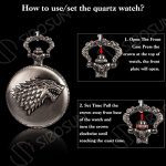 Embrace Unity and Loyalty with the Direwolf Pattern Pocket Watch – A Unique 'Game of Thrones' Inspired Timepiece