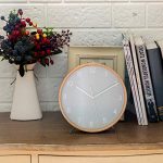 8-Inch Wooden Table Clock - Silent Non-Ticking Battery Operated Desk Clock for Bedroom and Living Room Decor