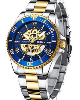Mens Watches Mechanical Automatic Self-Winding Stainless Steel Skeleton