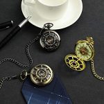 SEWOR Retro Delicate Gear Type Pocket Watch with Two Chains Leather