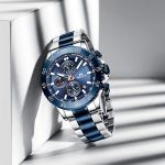 Mens Chronograph Business Watch - Stylish Stainless Steel Waterproof Timepiece with Auto Date Function