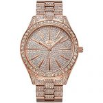Diamond Wrist Watch with Stainless Steel Link Bracelet
