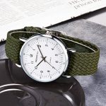 Nylon Band Watch for Men, Boy Clear Design Analog White