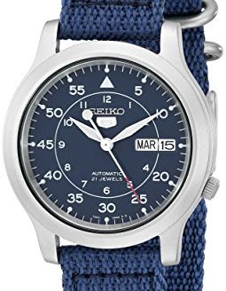 Seiko Automatic Stainless Steel Watch with Blue Band