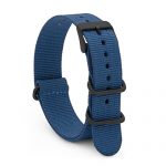 NATO Style Watch Band 20mm Blue Woven
