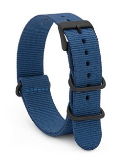 NATO Style Watch Band 20mm Blue Woven