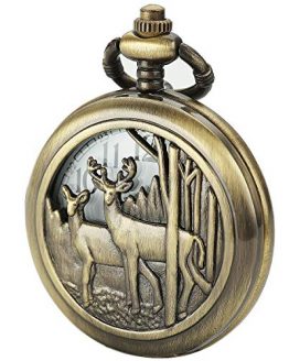 vSIBOSUN Pocket Watch with Chain Deer Reindeer Woodland